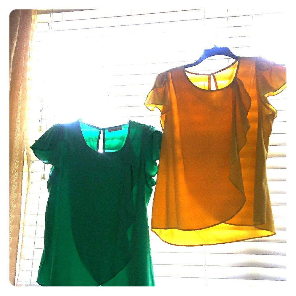 2 Ruffle Blouses for 1 Price